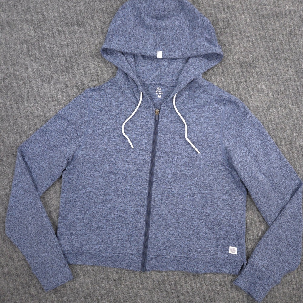 Rhoback Tempo Performance Hoodie Womens M Blue Heather Full Zip Golf Casual